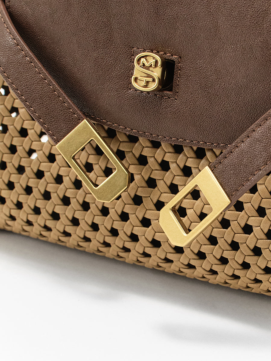 Openwork Woven Kelly Bag