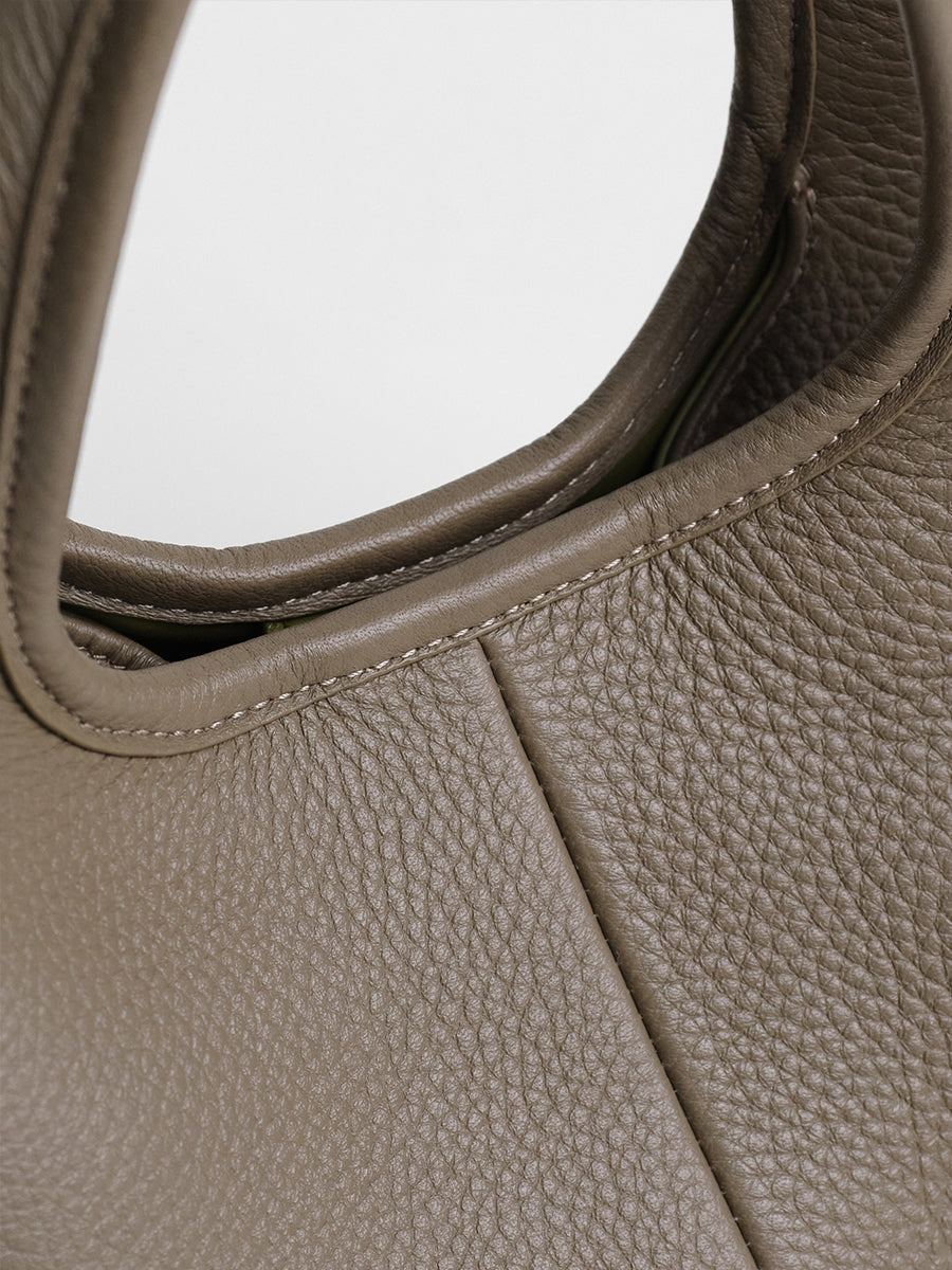 top grain leather minimalist hobo bag