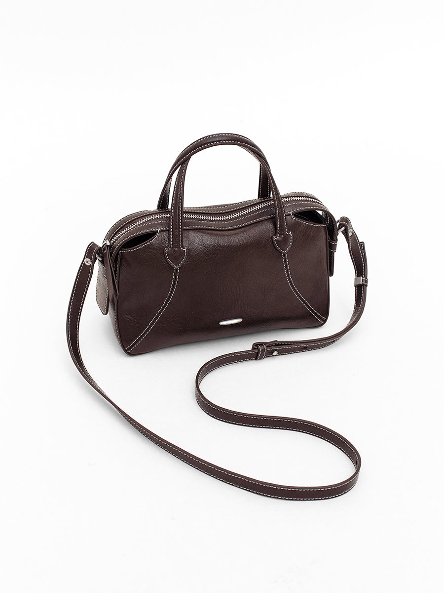 New Leather Boston Bag