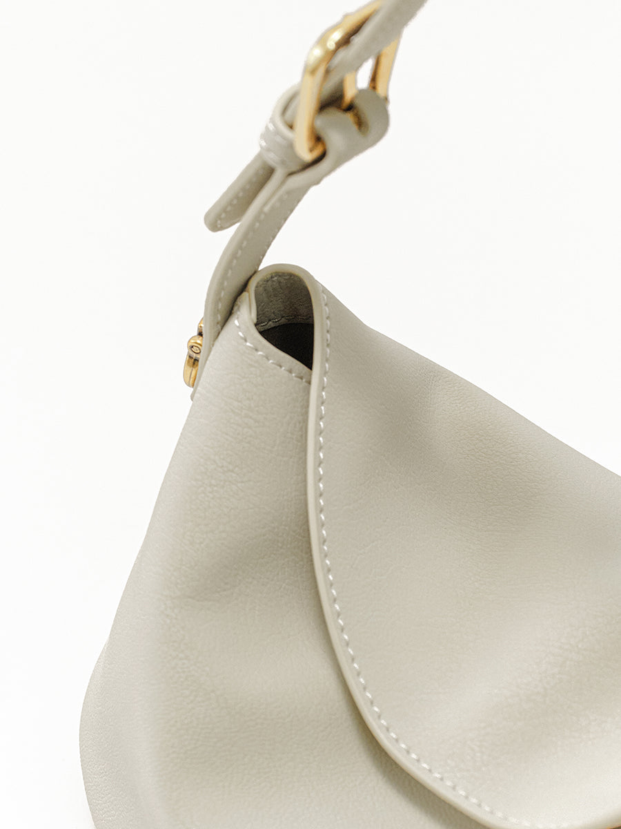 Pillow Bag with Burnished Leather Handles