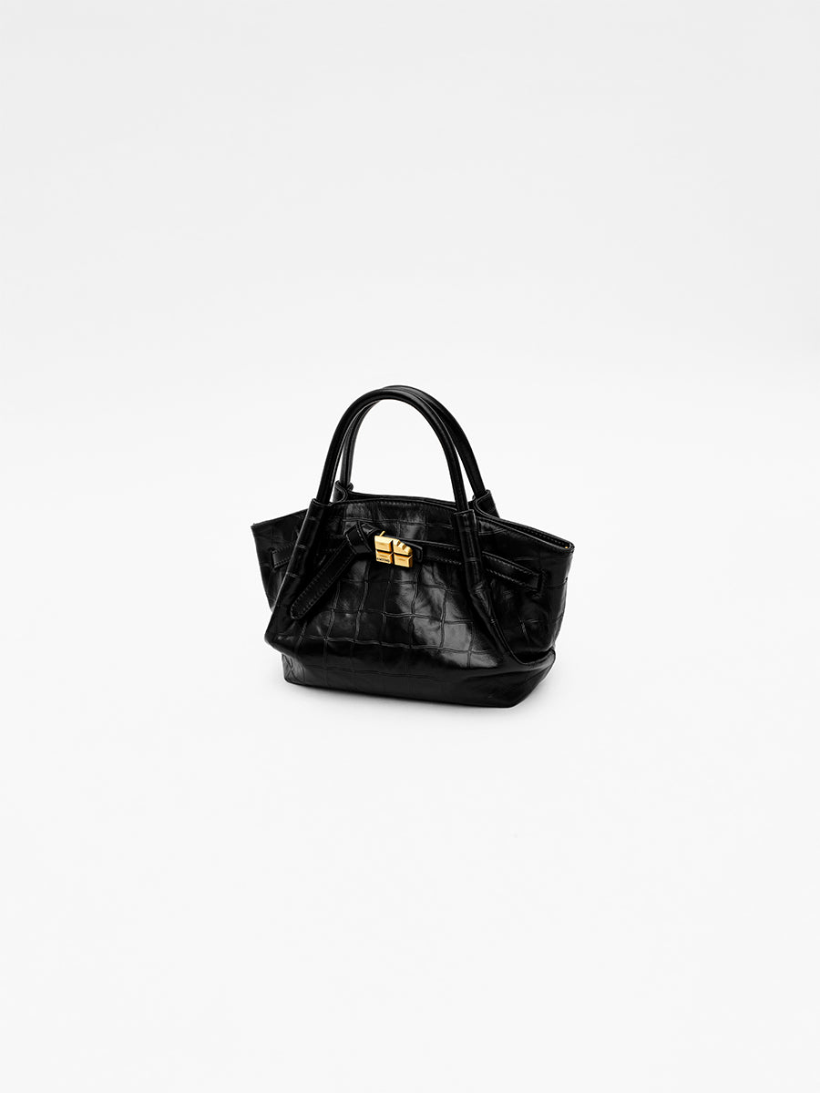 Top-grain leather handbag
