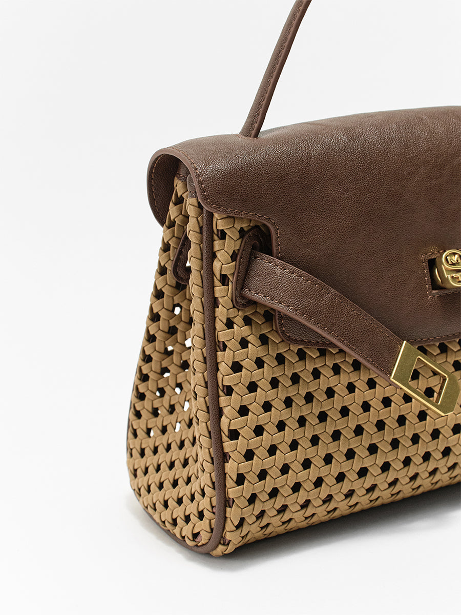 Openwork Woven Kelly Bag