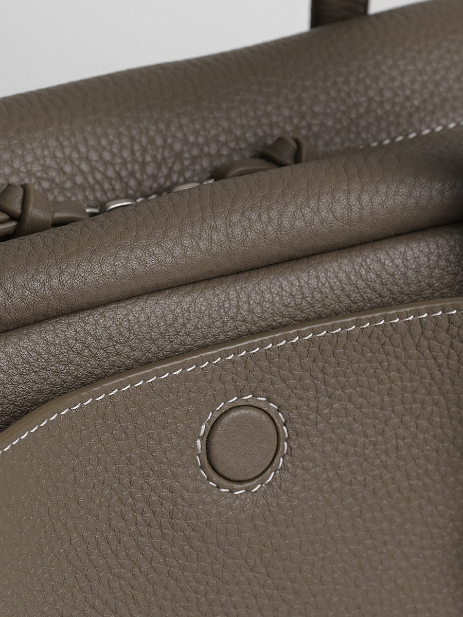 top grain leather  luxury baguette bag