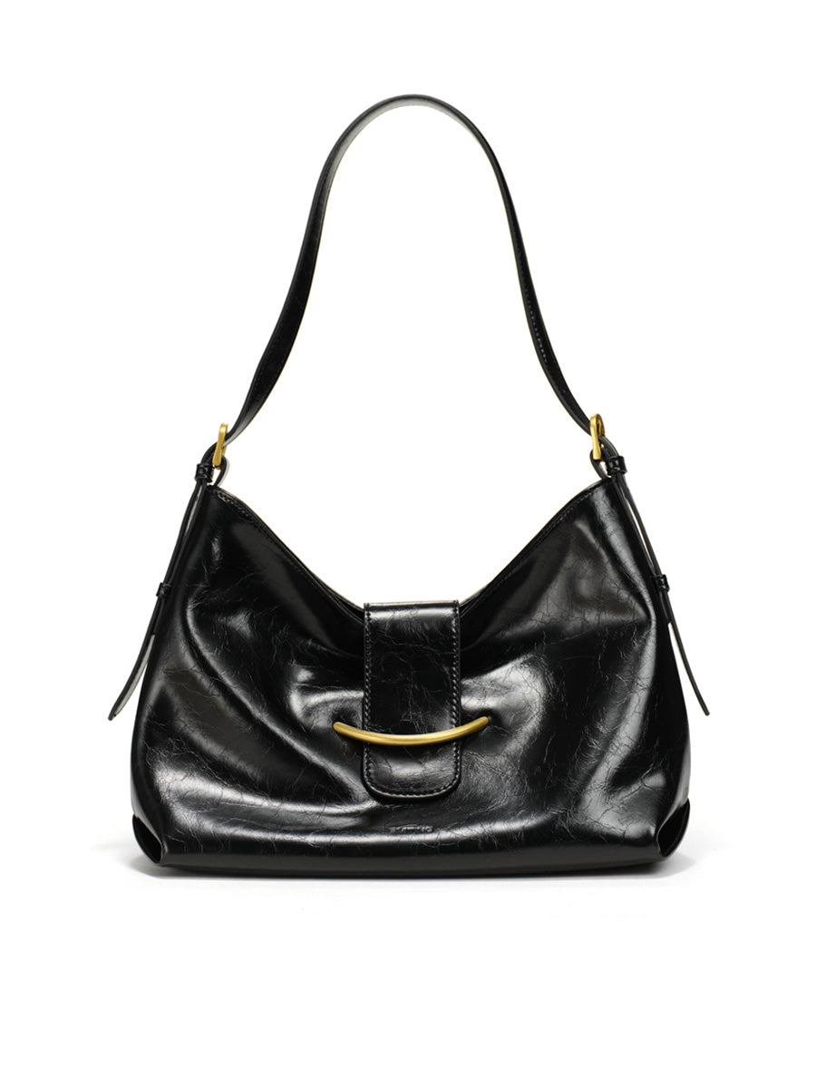 Cracked large capacity shoulder bag