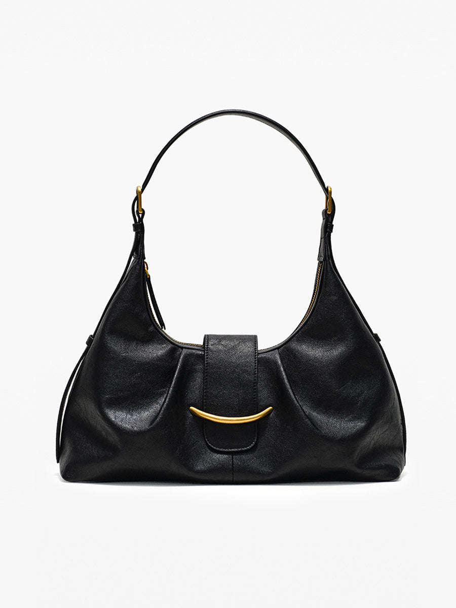 Crescent-shaped delicate hobo bag