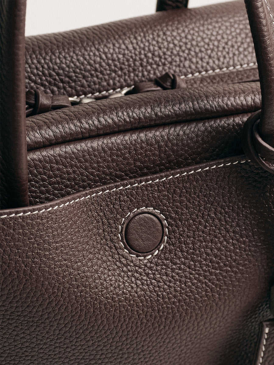 FIRST-LAYER COWHIDE BOSTON BAG