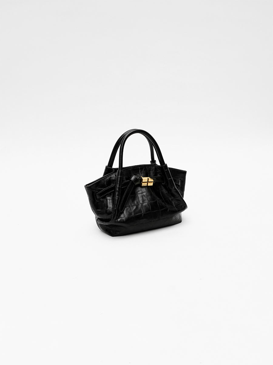 Top-grain leather handbag