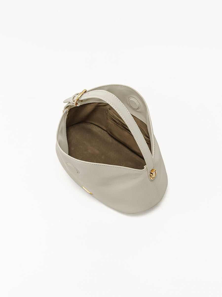 Pillow Bag with Burnished Leather Handles